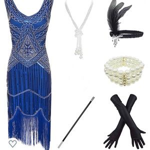 1920 flapper dress set